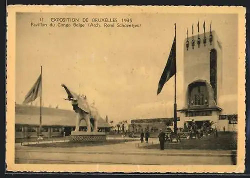 AK Bruxelles, Exposition 1935, Pavillon du Congo Belge