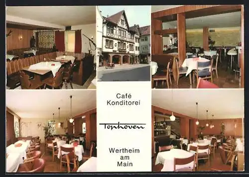 AK Wertheim / Main, Cafe-Konditorei Tophoven, Brückengasse, Inneres