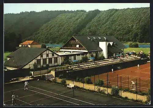 AK Wertheim / Main, Hotel-Restaurant Schweizer Stuben, mit Tennisplätzen, Inh. Adalbert Schmitt