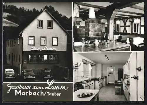 AK Marbach / Tauber, Gasthaus und Pension Zum Lamm mit Gasträumen