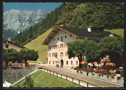 AK Ramsau / Berchtesgaden, Blick auf den Gasthof-Metzgerei Oberwirt