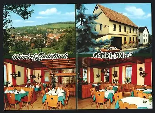 AK Wertheim-Lindelbach / Main, Der Gasthof Adler, mit Speiseräumen, Inh. Fam. Rückert