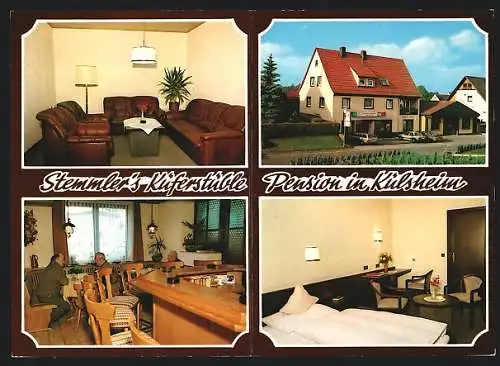 AK Külsheim / Baden, Pension Stemmler`s Küferstüble, mit Gesellschaftsraum, Bar und Schlafzimmer, Hauptstrasse 84