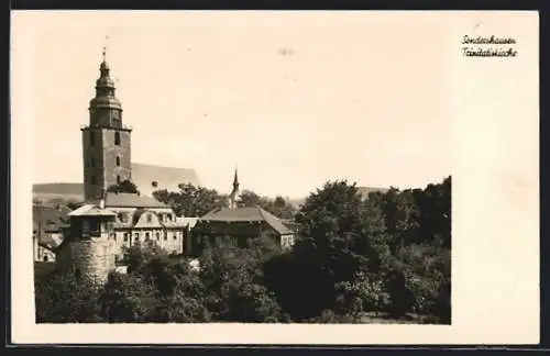 AK Sondershausen / Thüringen, Blick auf die Trinitatiskirche