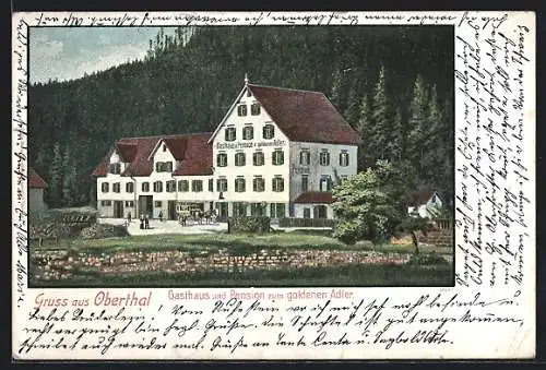 AK Oberthal / Schwarzwald, Gasthaus und Pension zum goldenen Adler