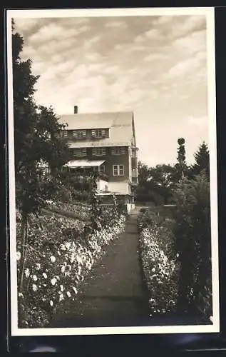 AK St. Peter / Schwarzwald, Weg zum Hotel Haus Lindenberg