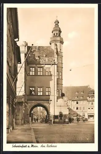 AK Schweinfurt a. Main, Geschäft Foto-Zeuner am Rathaus