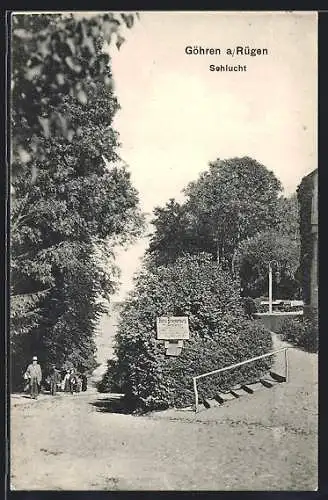 AK Göhren a. Rügen, Hotel Brandenburg, Schlucht