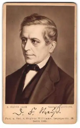 Fotografie Sophus Williams, Berlin, Portrait David Friedrich Strauss, Schriftsteller und Theologe