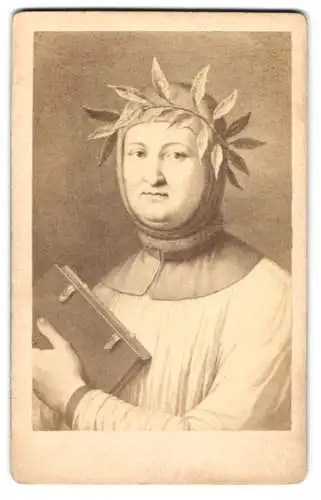 Fotografie H. Hirsch, Berlin, Portrait Petrarca, nach einem Gemälde
