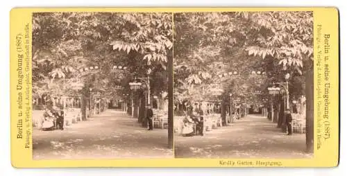 Stereo-Fotografie Artist.-phot. Gesellschaft Berlin, Ansicht Berlin, Hauptgang in Kroll's Garten