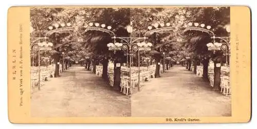 Stereo-Fotografie J. F. Stiehm, Berlin, Ansicht Berlin, Kroll's Garten Hauptgang