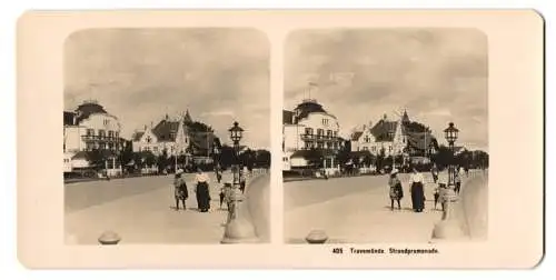 Stereo-Fotografie NPG, Berlin, Ansicht Travemünde, Strandpromenade mit Strandhotels