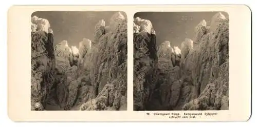 Stereo-Fotografie NPG, Berlin, Ansicht Aschau, Kampenwand, Ostgipfelschlucht vom Grat, Gletscher