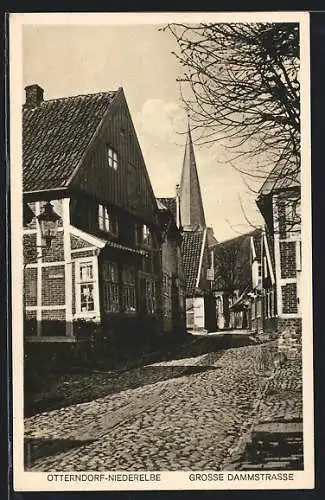 AK Otterndorf /Niederelbe, Grosse Dammstrasse, Kirche