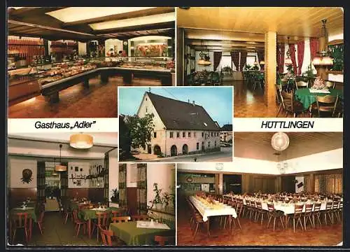 AK Hüttlingen /, Metzgerei und Gasthaus Adler, mit Verkaufsraum und Speisesälen, Goldshöfer Str. 2, Inh. Bolsinger GmbH