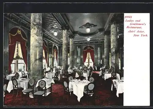 AK New York, NY, Hotel Astor, Ladies and Gentlemen`s Restaurant