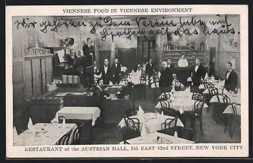 AK New York, NY, Restaurant of the Austrian Hall, 245 East 82nd Street