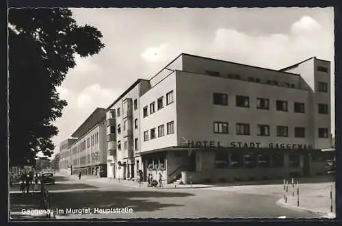 AK Gaggenau im Murgtal, Hauptstrasse mit Hotel Stadt Gaggenau