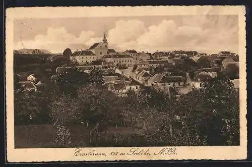 AK Ernstbrunn /N.-Oe., Teilansicht mit Kirche und Strassenpartie