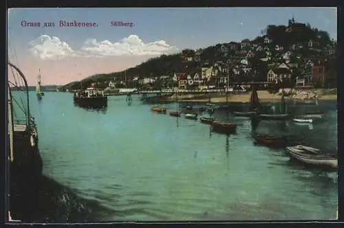 AK Hamburg-Blankenese, Süllberg mit Booten