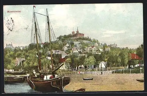 AK Hamburg-Blankenese, Blick zum Etablissement auf dem Süllberg