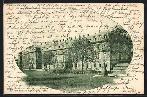 AK Hannover, Schloss mit Denkmal