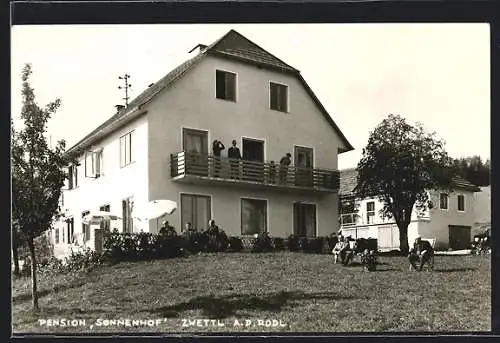 AK Zwettl a. d. Rodl, Gartenpartie an der Pension Sonnenhof