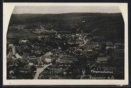 AK Waitzendorf /N.-Ö., Fliegeraufnahme des Ortes