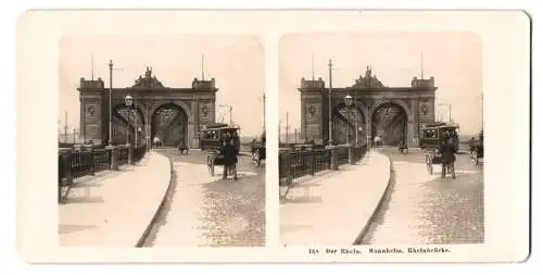 Stereo-Fotografie NPG, Berlin, Ansicht Mannheim, Strassenbahn an der Rheinbrücke