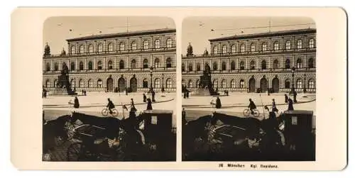 Stereo-Fotografie NPG, Berlin, Ansicht München, Blick auf die Königliche Residenz