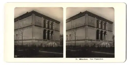 Stereo-Fotografie NPG, Berlin, Ansicht München, die neue Pinakothek