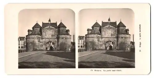 Stereo-Fotografie NPG, Berlin, Ansicht Bruges, La porte marechale