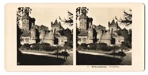 Stereo-Fotografie NPG, Berlin, Ansicht Kassel, die Löwenburg auf der Wilhelmshöhe