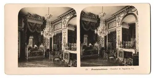 Stereo-Fotografie NPG, Berlin, Ansicht Fontainebleau, Chambre de Napoleon