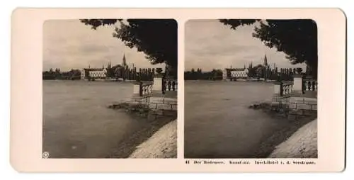 Stereo-Fotografie NPG, Berlin, Ansicht Konstanz, Blick nach dem Insel-Hotel von der Seetrasse aus gesehen