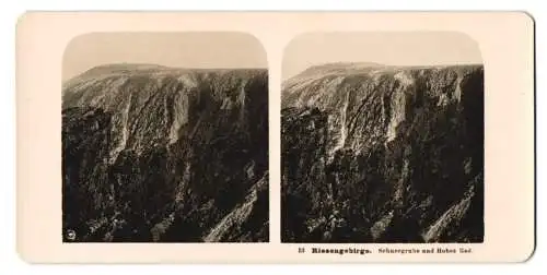 Stereo-Fotografie NPG, Berlin, Ansicht Piechowice, Blick in die Schneegrube und Hohes Rad, Riesengebirge