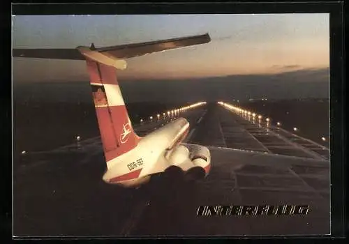 AK Interflug IL-62 beim Start in der Nacht