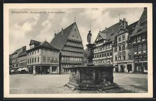 AK Hildesheim, Marktplatz m. Rolandbrunnen