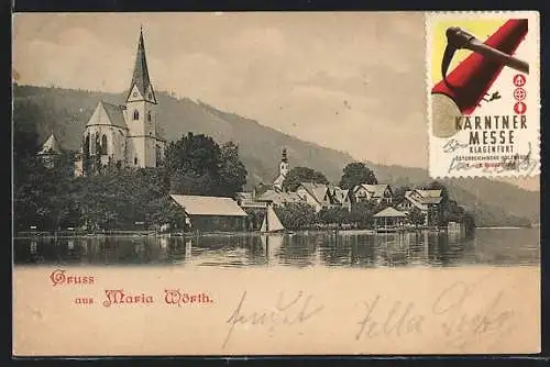 AK Maria Wörth, Kirche am Ufer