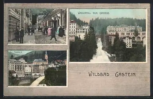 AK Bad Gastein, Hotel Austria an der Wandelbahn, Wasserfall beim Kurhaus