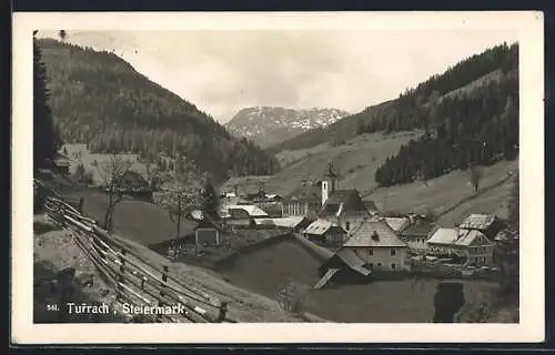 AK Turrach /Steiermark, Ortsansicht aus der Vogelschau