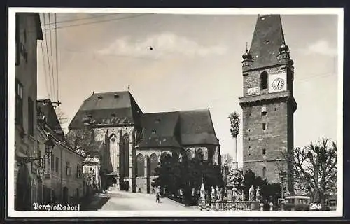 AK Perchtoldsdorf, Kirche und Denkmal