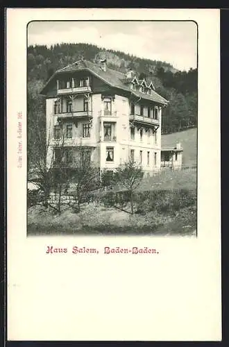 AK Baden-Baden, Haus Salem, Gebäudeansicht