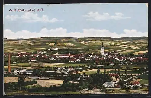 AK Gross-Weikersdorf /N.-Ö., Ortsansicht aus der Vogelschau