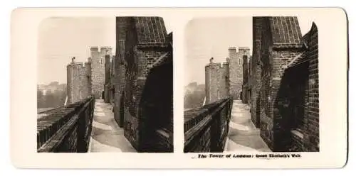 Stereo-Fotografie NPG, Berlin, Ansicht London, The Tower of London, Queen Elizabeth`s Walk