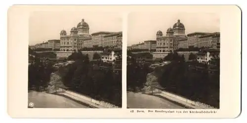 Stereo-Fotografie NPG, Berlin, Ansicht Bern, der Bundespalast von der Kirchenfeldsbrücke aus gesehen