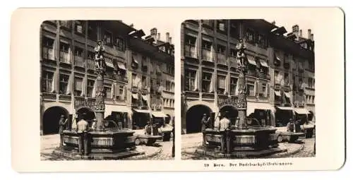 Stereo-Fotografie NPG, Berlin, Ansicht Bern, Wasserträger am Dudelsackpfeiferbrunnen