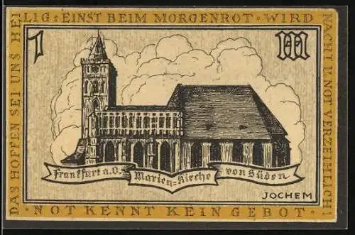 Notgeld Frankfurt a.O., 100 Pf, Marien-Kirche, Haupt- und Handelsstadt