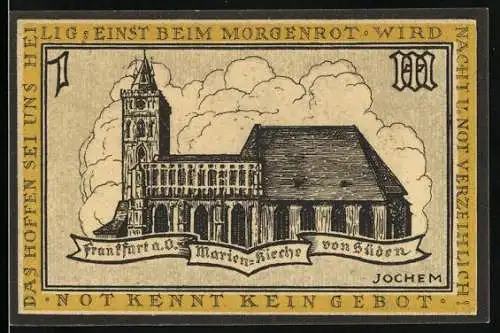 Notgeld Frankfurt a.O. 1920, 100 Pfennig, Marien-Kirche von Hohen und Stadtwappen